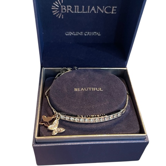 Silver and Gold Crystal Charm Bracelet - Picture 1 of 2